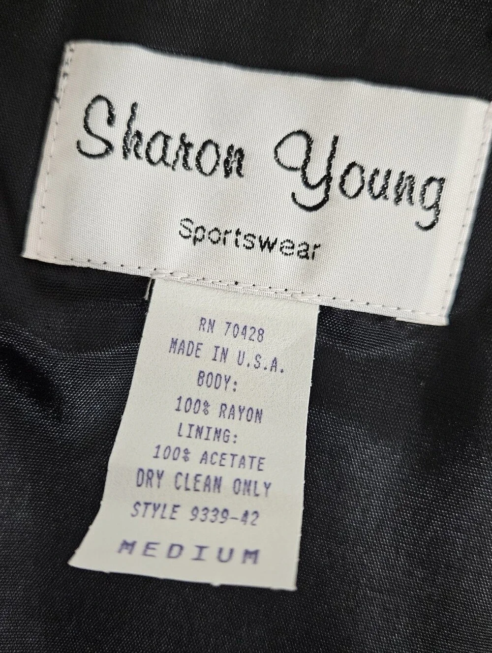 Vintage Sharon Young Vest M Southwestern Tapestry Metallic Western Boho Black US